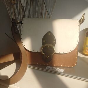 Coach White and Brown Crossbody Bag